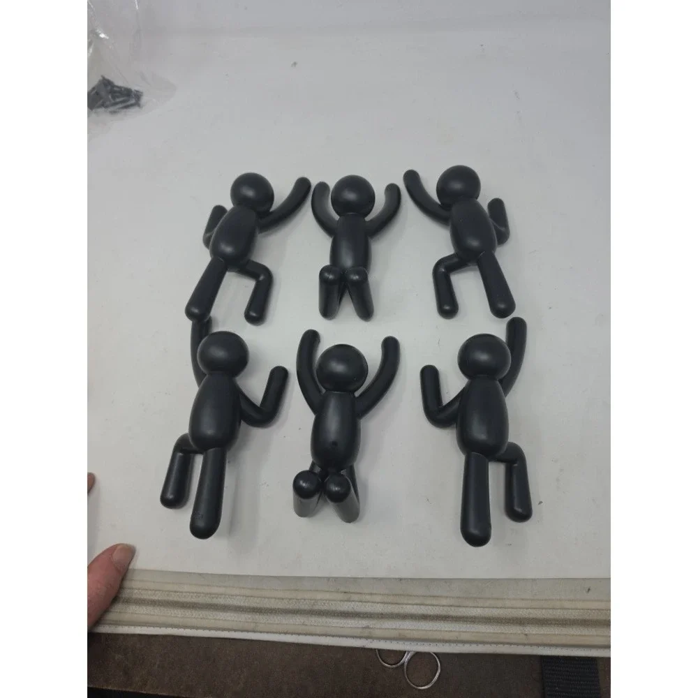 Umbra Buddy Wall Hooks Set of 6 Black Climbing Man Decorative Coat Rack Hooks. X
